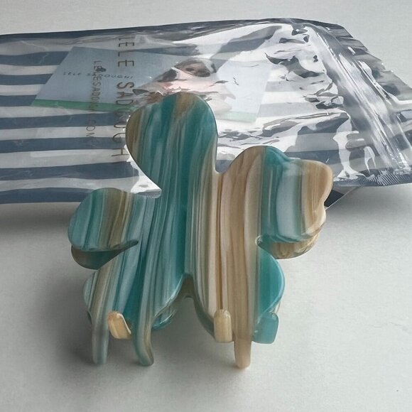 RARE Lele Sadoughi Acetate Claw Clip Turquoise Blue - Picture 8 of 9